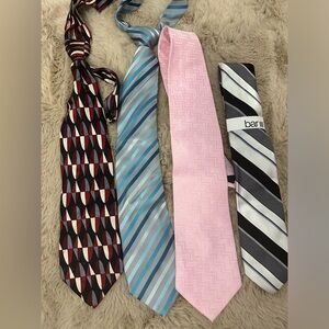 Blue , pink , red , and black tie for 9 dollars